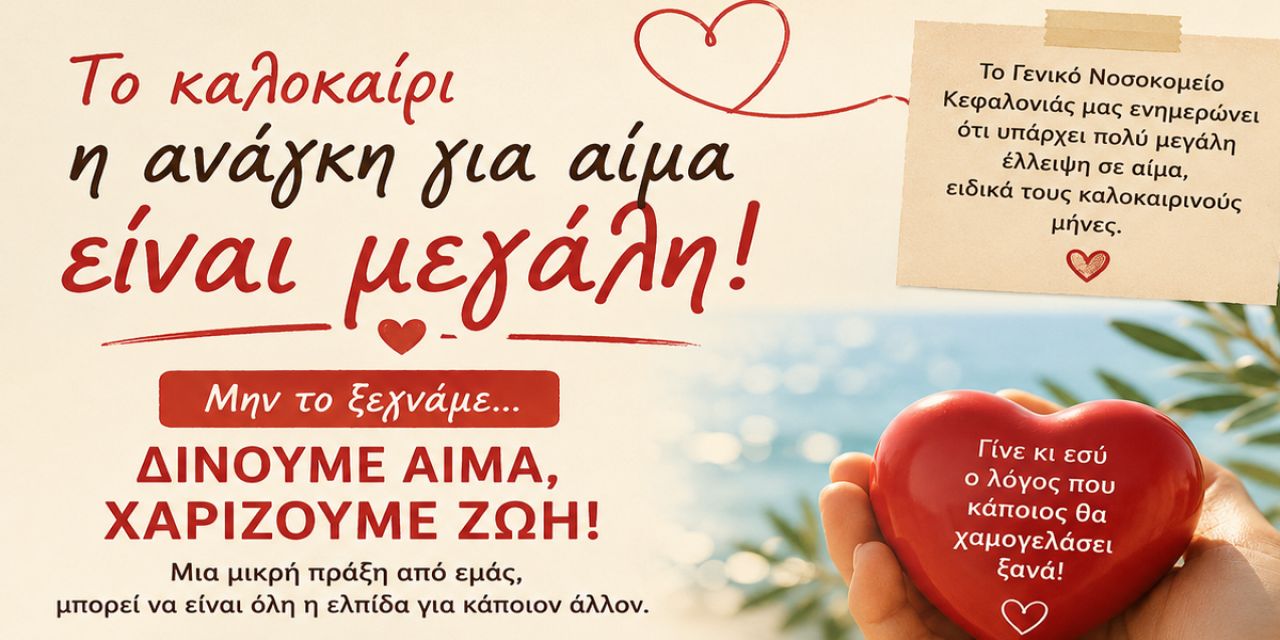 Δήμος Σάμης: Δίνουμε αίμα, χαρίζουμε ζωή