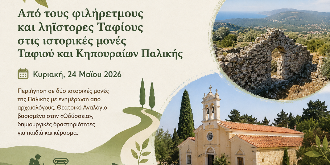 «Πράσινες Πολιτιστικές Διαδρομές»: Από τους μυθικούς Ταφίους στις ιστορικές Μονές της Παλικής