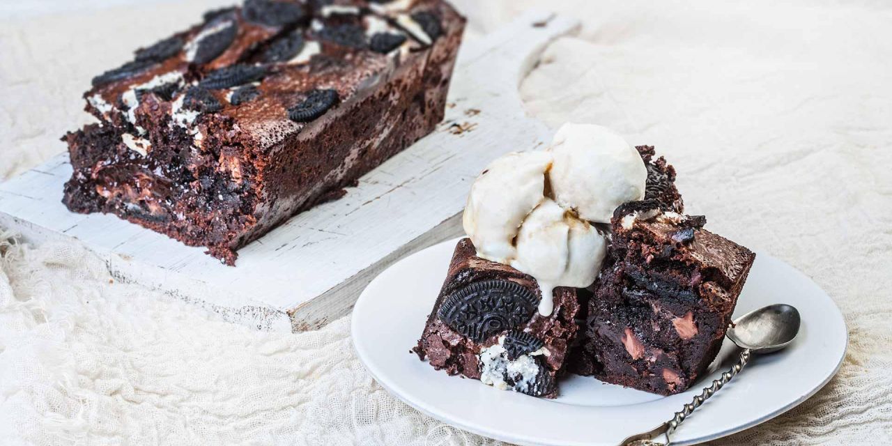 Brownies με μπισκότο