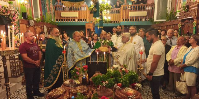 Με λαμπρότητα τελέστηκε ο εορτασμός της Παναγίας της Μυρτιδιώτισσας στο Μοναστηράκι Κεφαλονιάς